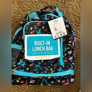 Bentgo® 2-in-1 Backpack & Lunch Bag, Black w/Multicolored Dino Pattern (NWT)